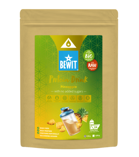 Bewit Proteinový nápoj, ananas se stévií, BIO