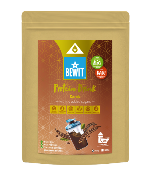 Bewit Proteinový nápoj, karob se stévií, BIO