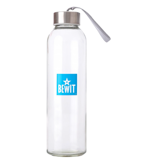 Bewit Láhev skleněná 0,5 l s logem