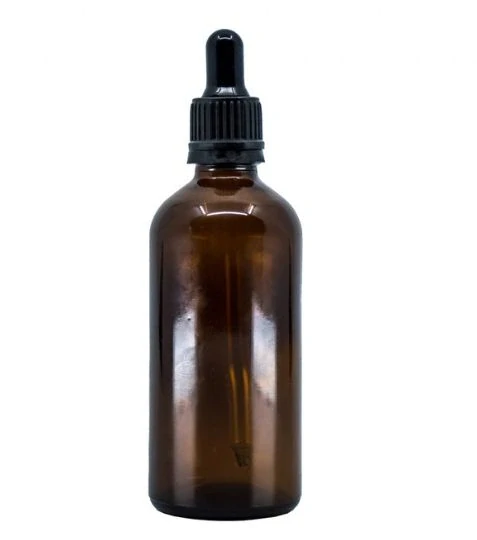 Bewit Lahvička skleněná hnědá lesklá, 100 ml, černá pipeta