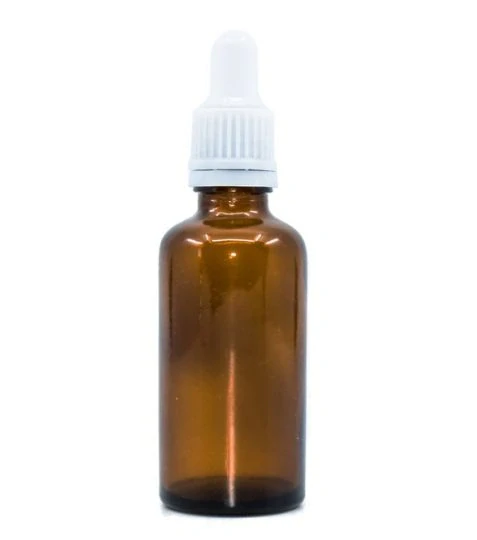 Bewit Lahvička skleněná hnědá lesklá, 50 ml, bílá pipeta
