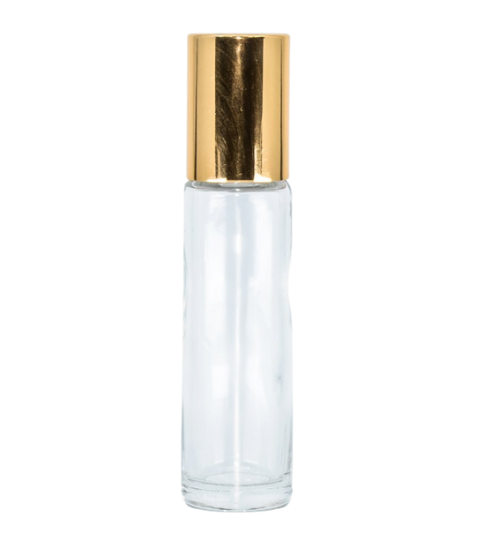 Bewit Roll-on lahvička čirá, 10 ml, zlatý uzávěr