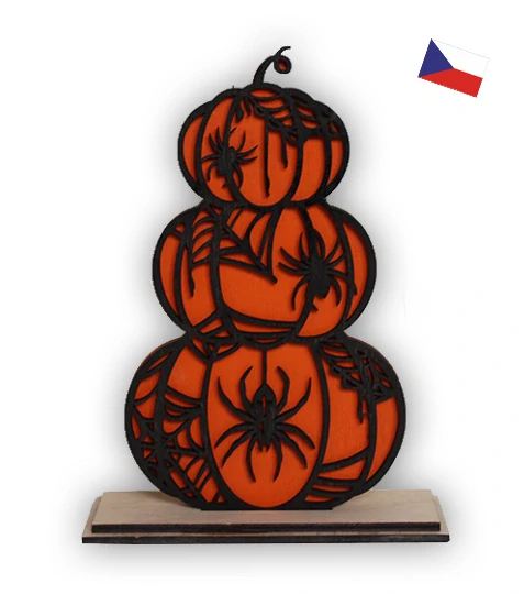 JH WoodArt Halloweenová dekorace pavouk 18 cm