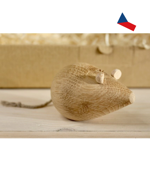 JH WoodArt Dřevěná dekorativní myška 1 ks