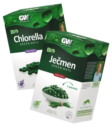 Green Ways Ječmen 600 tbl. + Chlorella 1320 tbl.
