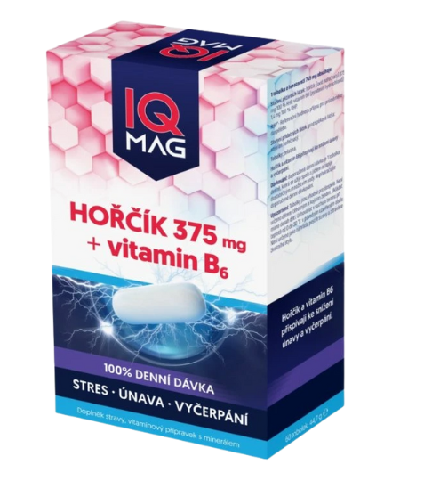 Naturprodukt IQ Mag hořčík 375 mg + B6 kapsle 60 cps.