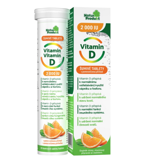Naturprodukt Vitamin D 2000 IU šumivé tablety 20 tbl.