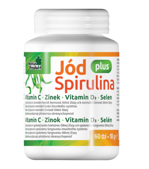 Naturprodukt Jód plus spirulina+Zn+Se+vit. C a D 60 tbl.