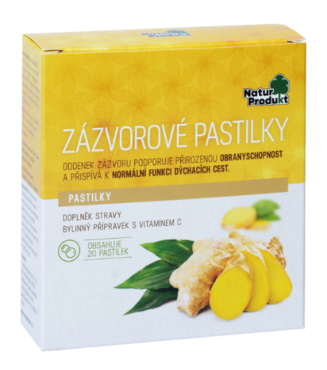 Naturprodukt Zázvorové pastilky 20 pastil.