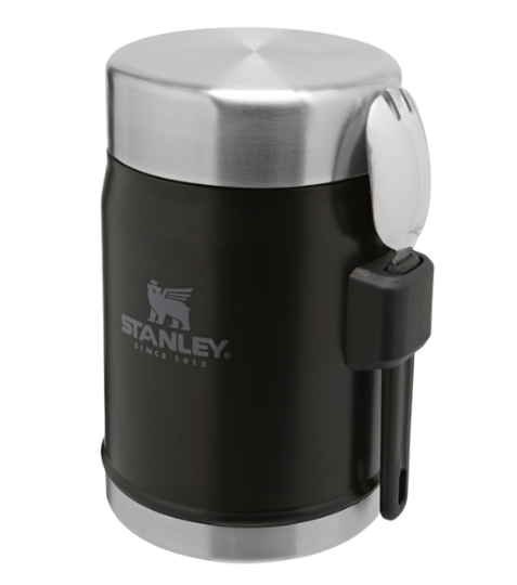 STANLEY Termoska jídelní se lžící/vidličkou Matte Black Pebble 400 ml/14oz