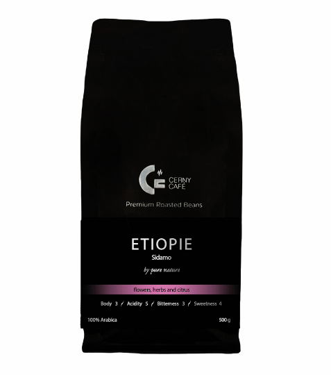 Eurona ETIOPIE Sidamo CC Cerny café 500 g