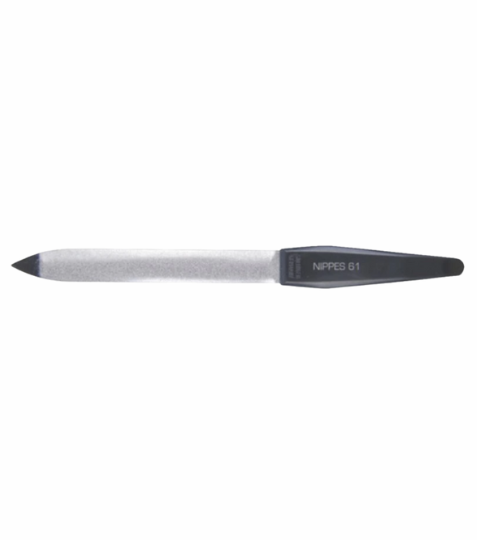 Nippes Solingen Pilník safírový špičatý černý chrom.16 cm 1 ks