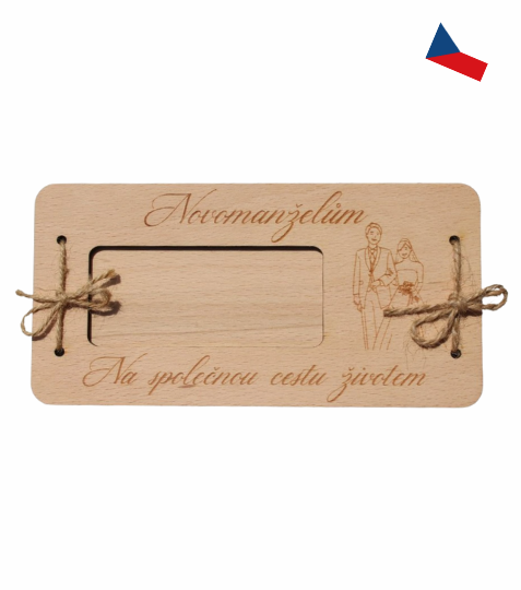JH WoodArt Originální dřevěná obálka na svatební peníze 1 ks