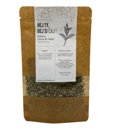 QuickTea Assam – citrus & máta – černý čaj