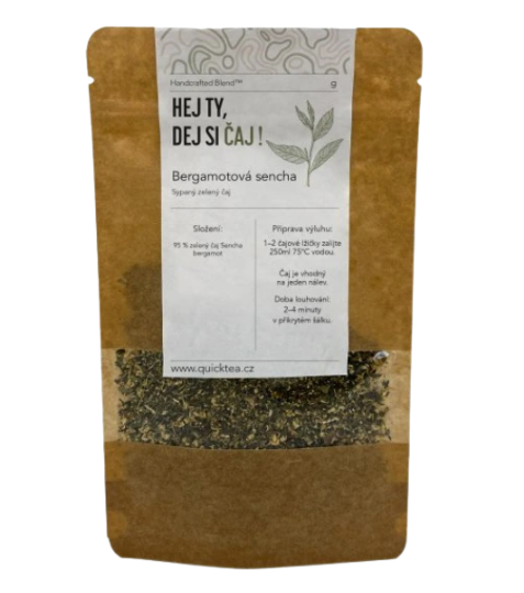QuickTea Bergamotová sencha – zelený čaj