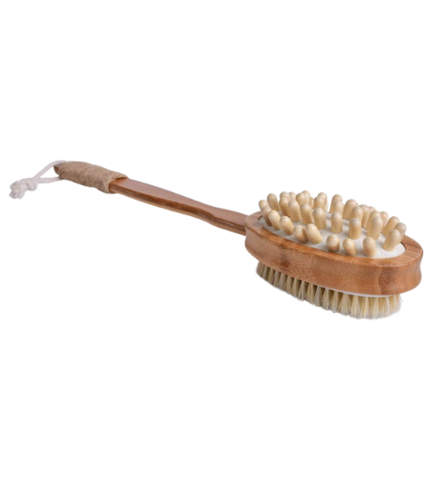 Dedra GoEco 2v1 oboustranný masážní kartáč na mytí přírodní štětinky & dřevěné hroty 42 cm 1 ks