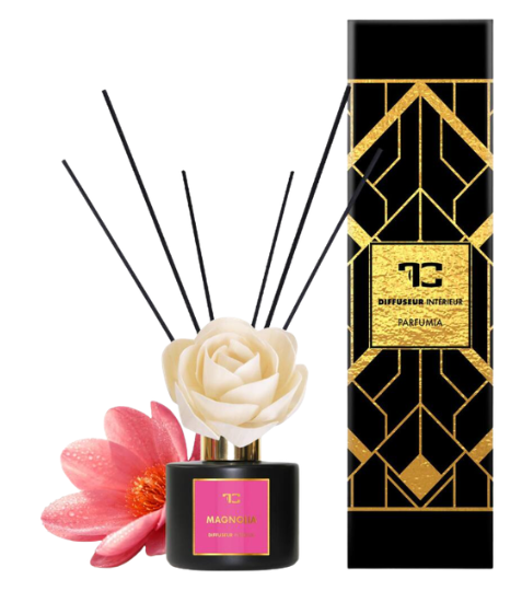 Dedra MAGNOLIA WOOD difuzér s FLOW květinou & tyčinkami PARFUMIA