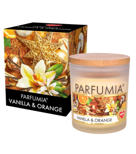 Dedra VANILLA & ORANGE sójová vonná svíčka PARFUMIA 250 ml