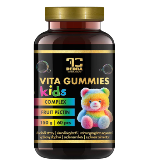 Dedra VITA GUMMIES KIDS Multivitaminoví želé medvídci pro děti imunita, růst & energie jablečná příchuť žvýkačky 60 ks