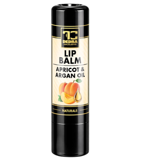 Dedra LIP BALM balzám na rty s meruňkovým a arganovým olejem přírodní péče rostlinných olejů 4,2 g