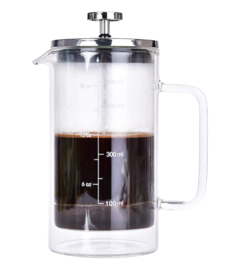 Dedra BARISTA 600 ml FRENCH PRESS – dvoustěnná termo konvice z borosilikátového skla 1 ks