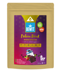 Bewit Proteinový nápoj, aronie s černým rybízem, borůvkou a jahodou, se stévií, BIO 