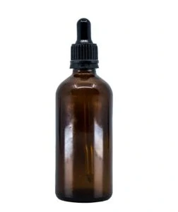 Bewit Lahvička skleněná hnědá lesklá, 100 ml, černá pipeta