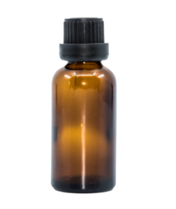 Bewit Lahvička skleněná hnědá lesklá, 30 ml, kapátko, černý uzávěr