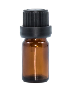 Bewit Lahvička skleněná hnědá lesklá, 5 ml, kapátko, černý uzávěr