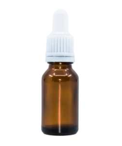 Bewit Lahvička skleněná hnědá lesklá, 20 ml, bílá pipeta