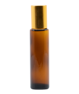 Bewit Roll-on lahvička hnědá lesklá, 15 ml, zlatý uzávěr