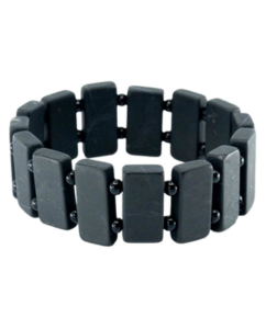 Bewit Šungitový náramek obdélníky neleštěný
