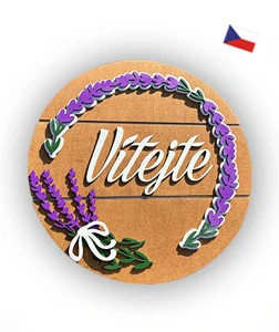 JH WoodArt dřevěná cedule F - Vítejte 38 cm