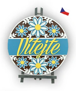 JH WoodArt dřevěná cedule M - Vítejte 38 cm