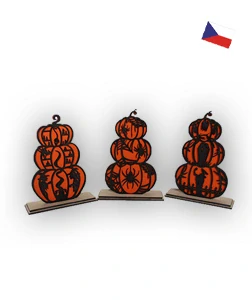 JH WoodArt Halloweenová dekorace dýní set 3 ks