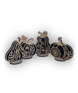 JH WoodArt Halloweenová dekorace dýně set 4 ks