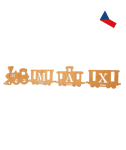 JH WoodArt Dřevěná dekorace „Vláček se jménem“ – personalizovaná dětská dekorace 