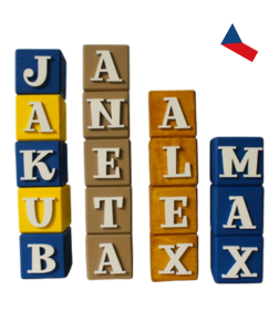 JH WoodArt Dřevěné kostky s písmeny – dekorativní doplněk 