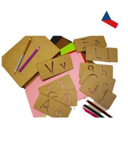 JH WoodArt Dřevěné šablony na písmena - kreativní sada pro děti