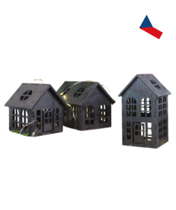 JH WoodArt Dřevěný domeček - Lucerna (Sada) 3 ks