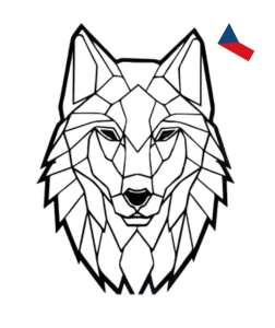 JH WoodArt Geometrická nástěnná dekorace - Vlk 1 ks