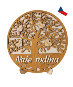 JH WoodArt Strom života se jmény 1 ks