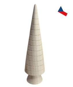 JH WoodArt Dřevěný stromeček se spirálovými jemnými drážkami 1 ks