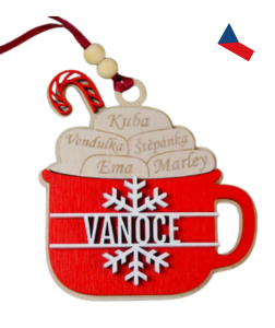 JH WoodArt Personalizovaná vánoční ozdoba ve tvaru hrníčku