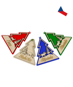 JH WoodArt Dřevěné Vánoční Jmenovky na Dárky 