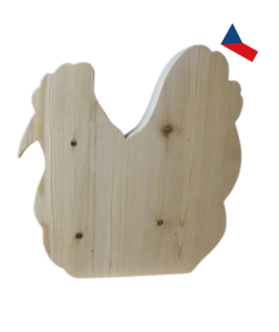JH WoodArt Dřevěná slepice na podstavci 1 ks