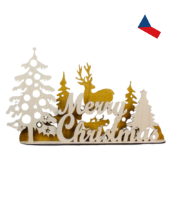 JH WoodArt Vánoční dekorace „Merry Christmas” 1 ks