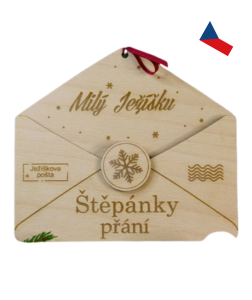 JH WoodArt Dřevěná obálka - přání pro Ježíška 1 ks