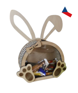 JH WoodArt Dřevěný velikonoční zajíček jako krabička na sladkosti 1 ks