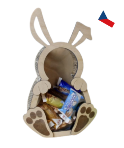 JH WoodArt Jarní dřevěný zajíček jako krabička sladkosti 1 ks